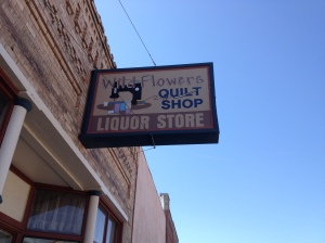 Wild Flowers Quilt Shop and Liquor Store: Ritzville, Washington, USA: Photo by Noelle
